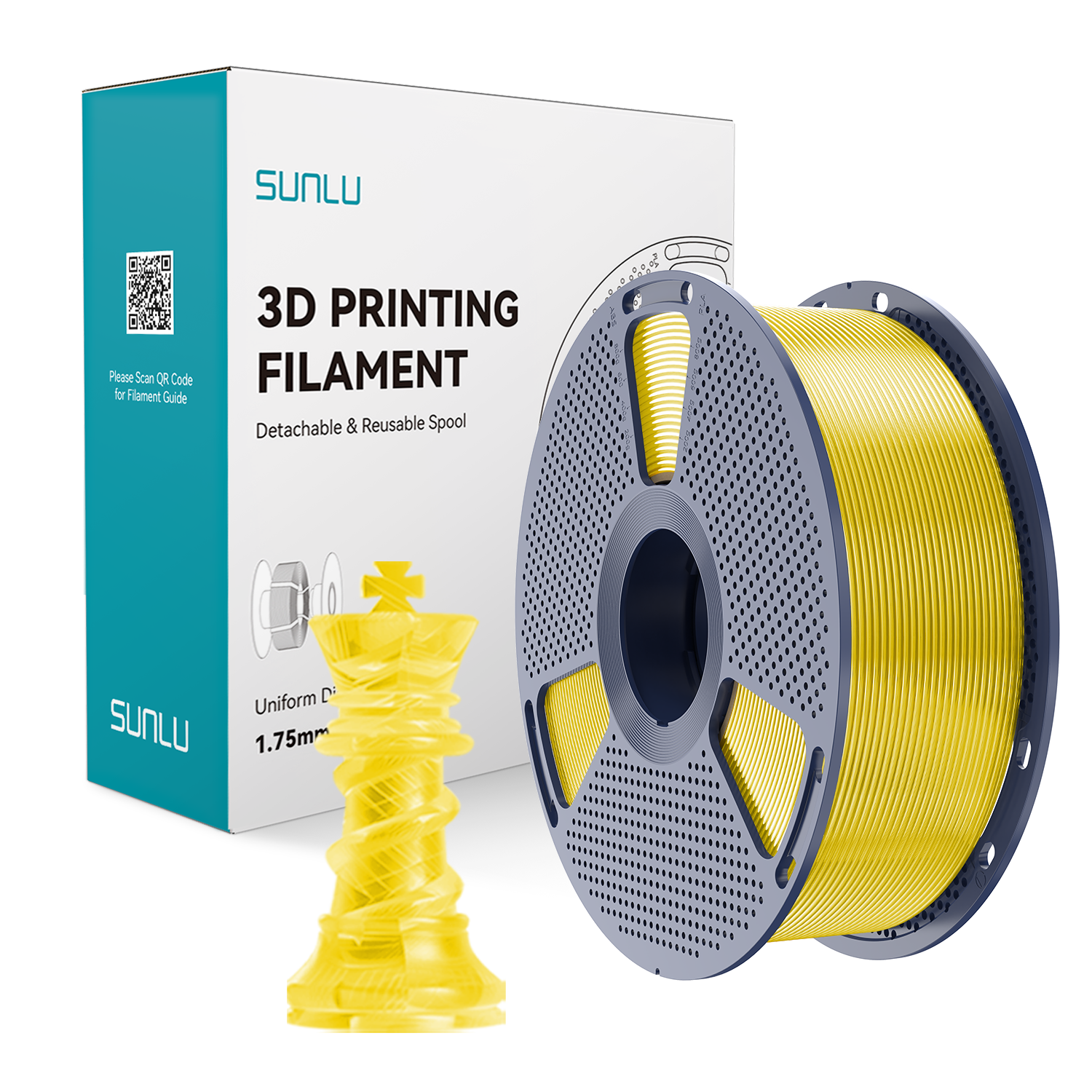 SUNLU PETG Transparent Yellow / Transparentny Żółty - obrazek 2