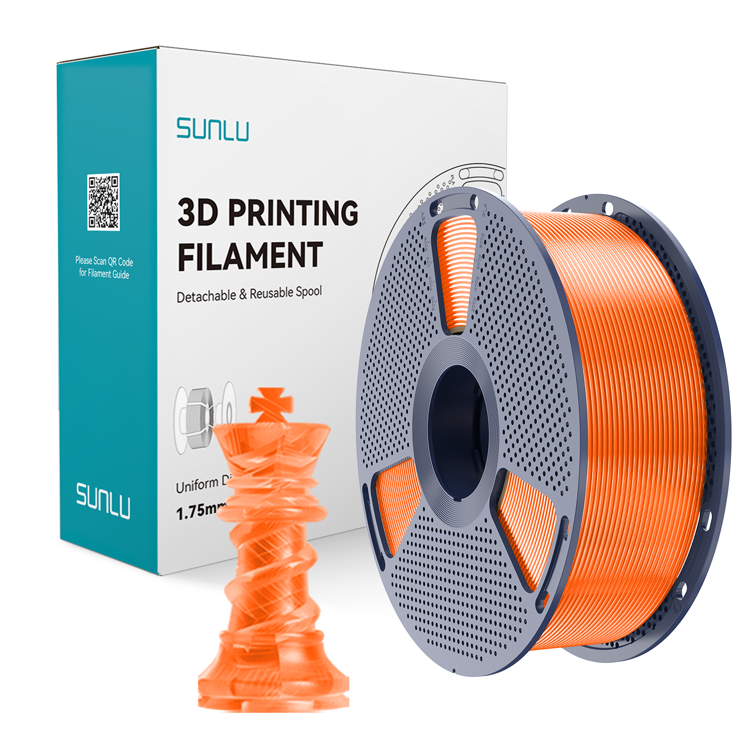 SUNLU PETG Transparent Orange / Transparentny Pomarańczowy - obrazek 2