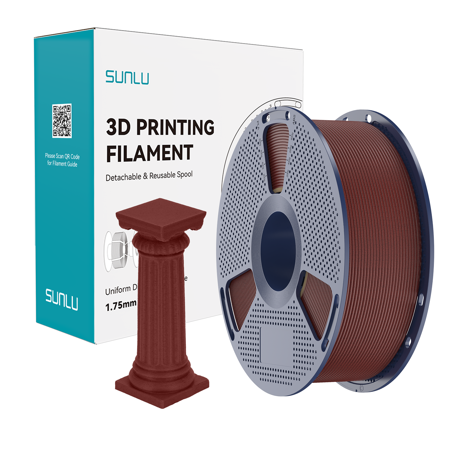 SUNLU High Speed PLA Marble Brick Red - obrazek 2